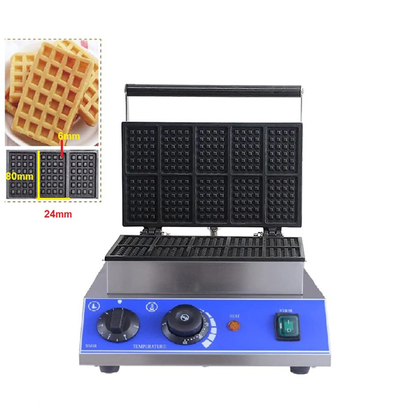 Biscuit Waffle Maker Machine - Stainless Steel, 34d X 39w X 25h Cm | Dual Functionality, Efficient Production, User-friendly Design