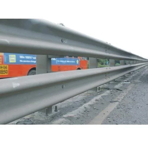 W Beam Crash Barrier - High-Quality Silver Design , Custom Size for Optimal Road Safety