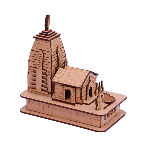 लेज़र कट केदारनाथ लकड़ी का मॉडल