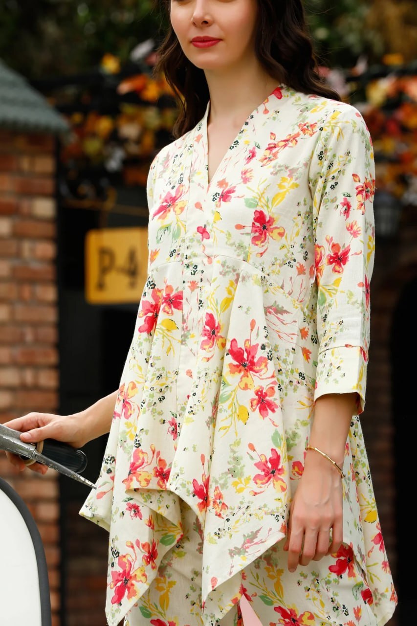 Ethnic Co-ord Sets 03 - Cotton Blend, Sizes S-m-l-xxl, Multi Color Digital Print, 3/4 Sleeve, Comfortable Fabric, Stylish Design, Versatile Style