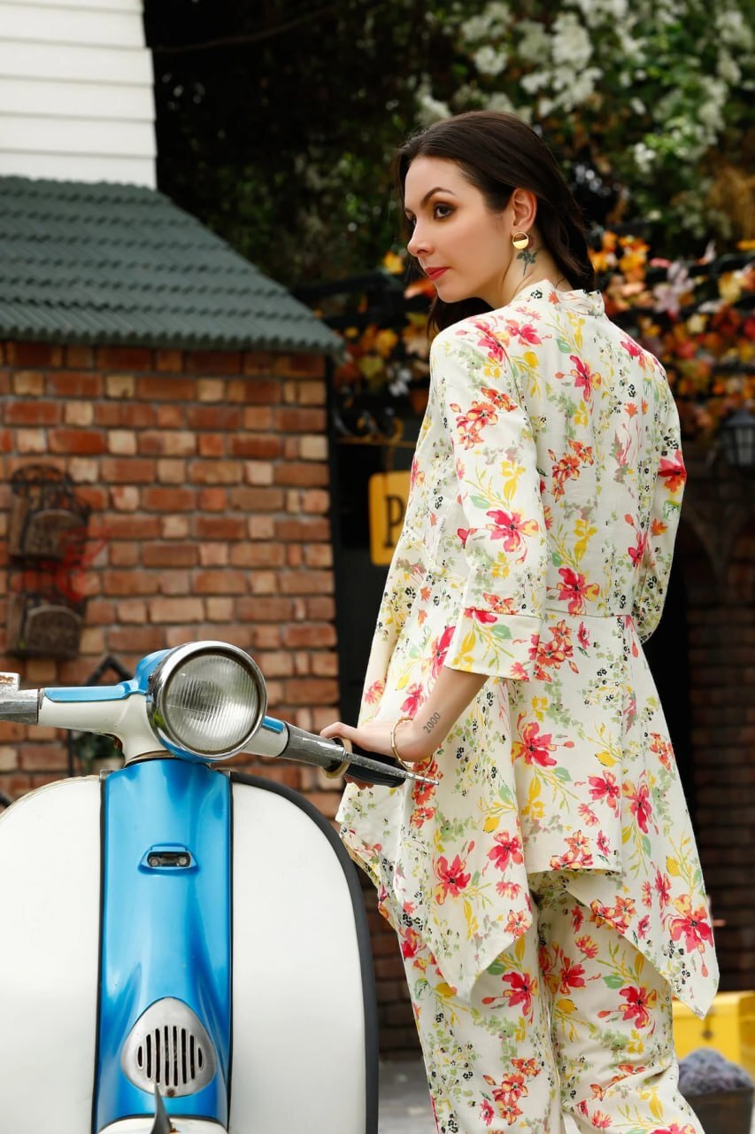 Ethnic Co-ord Sets 03 - Cotton Blend, Sizes S-m-l-xxl, Multi Color Digital Print, 3/4 Sleeve, Comfortable Fabric, Stylish Design, Versatile Style
