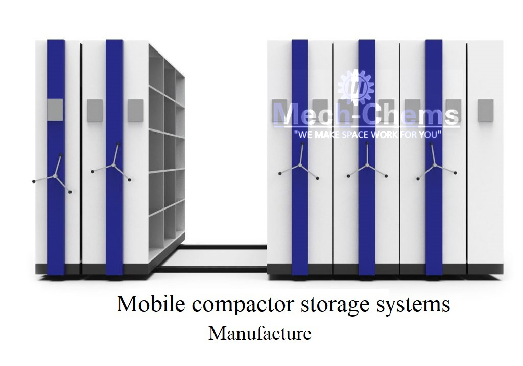 Mobile File Compactor - Powder Coated Mild Steel, 45-80 Kg Storage Capacity, Blue And White Design, Customized For Document Storage, Ideal For Office Use