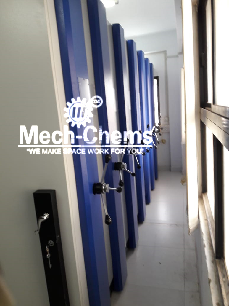 Mobile File Compactor - Powder Coated Mild Steel, 45-80 Kg Storage Capacity, Blue And White Design, Customized For Document Storage, Ideal For Office Use