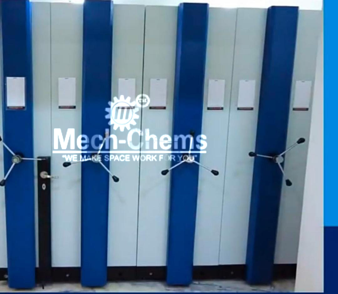 Mobile File Compactor - Powder Coated Mild Steel, 45-80 Kg Storage Capacity, Blue And White Design, Customized For Document Storage, Ideal For Office Use