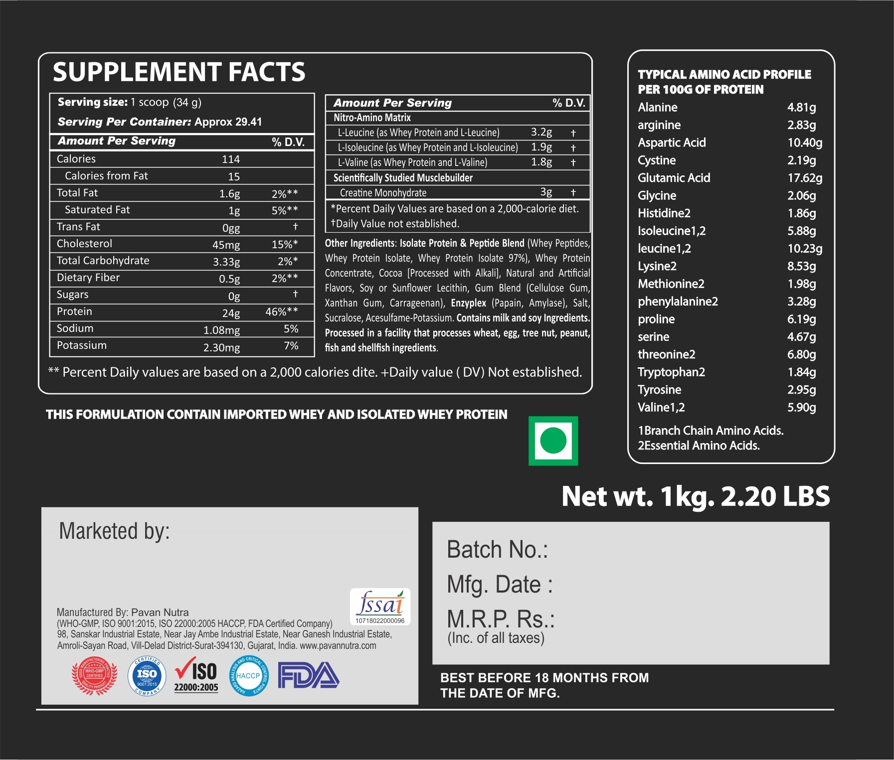 Whey Isolate Protein Powder