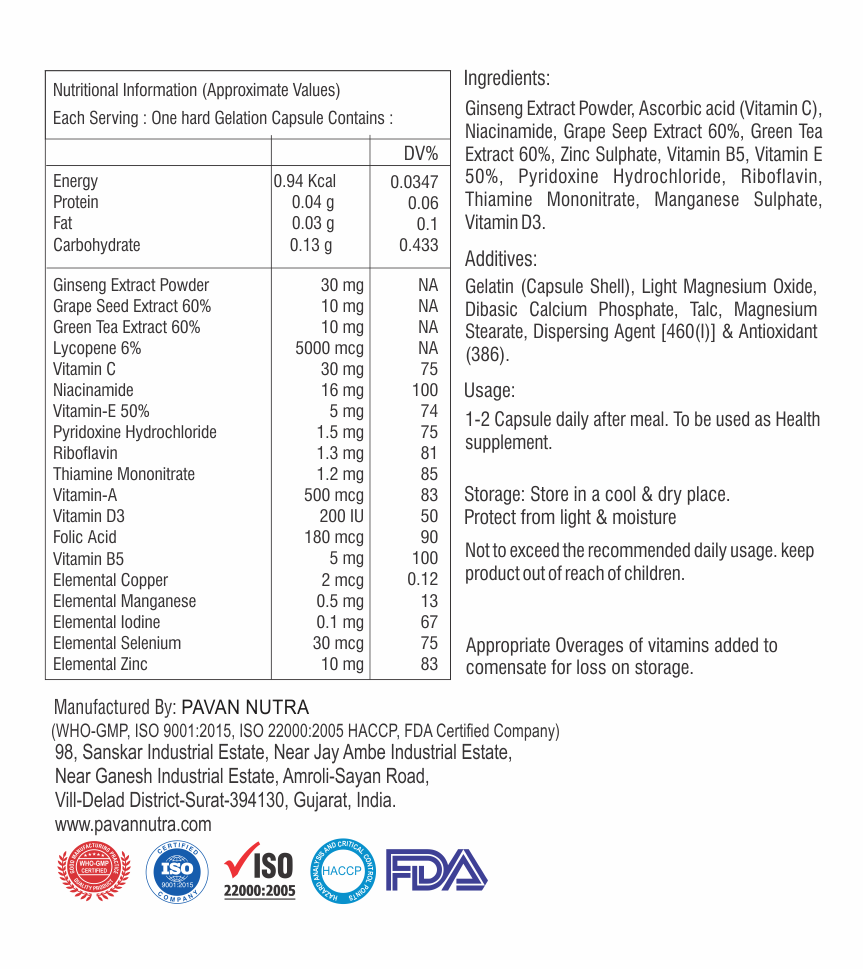 Ginseng And Multivitamin Capsule