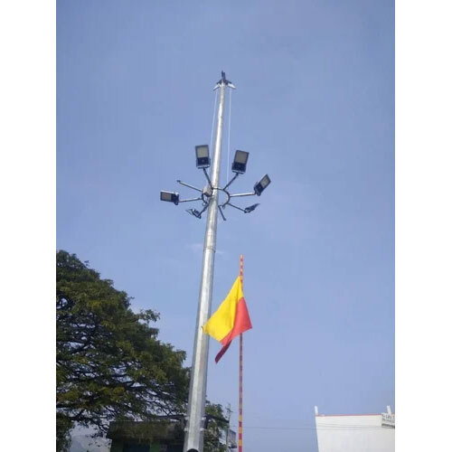 Polygonal High Mast Lighting Pole - Color: Silver