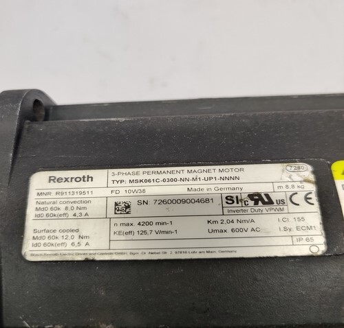 Rexroth Msk061c-0300-nn-m1-up1-nnnn Servo Motor - Precision Engineering, High Torque Performance , Enhanced Efficiency And Reliability