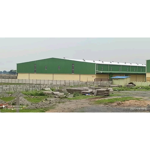 Industrial Prefabricated Building - Steel Material, Custom Dimensions - Long Life, Green Color For Warehouse And Workshop Use