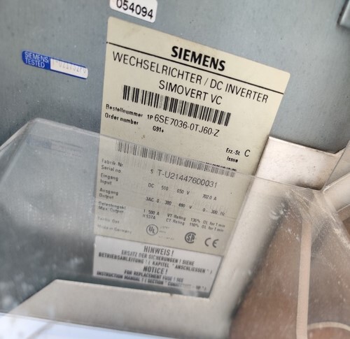 Siemens 6se7036-0tj60-z Wechselrichter/dc Inverter Simovert Vc - Reliable Performance, Compact Design | Advanced Dc Inverter Technology