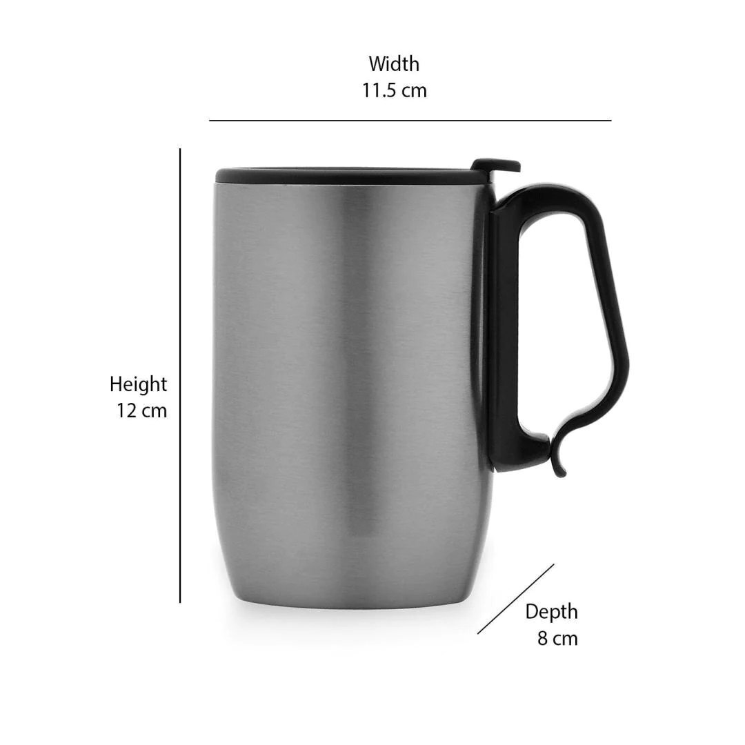 Ss Coffee Mug - Stainless Steel, 300ml Capacity, Matte Finish, Silver Color | Keeps Beverages Hot Or Cold, Custom Logo Imprint Available