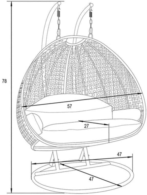 Wicker Two Seater Swing No Assembly Required