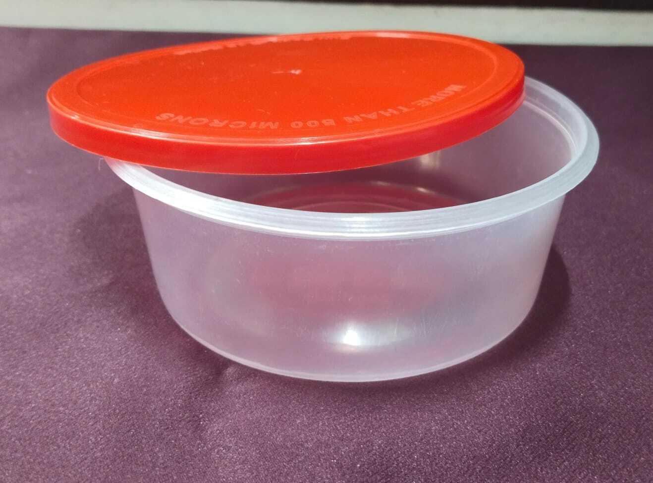 250gm Flate Container Set (0411) - Food-grade Polypropylene, 12x8 Cm, Transparent Blue Lid | Airtight, Leak-proof, Stackable, Microwave & Freezer Safe