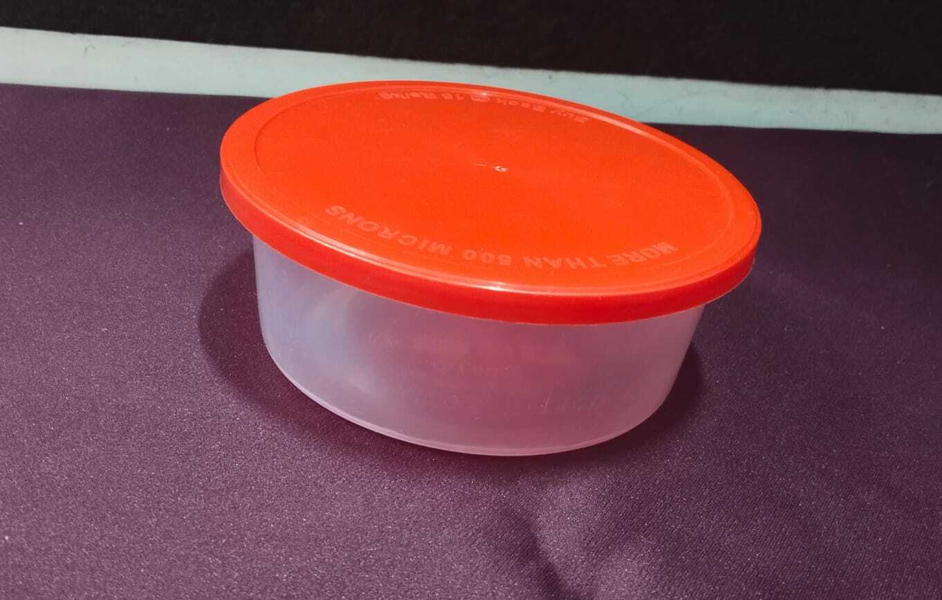 250gm Flate Container Set (0411) - Food-grade Polypropylene, 12x8 Cm, Transparent Blue Lid | Airtight, Leak-proof, Stackable, Microwave & Freezer Safe