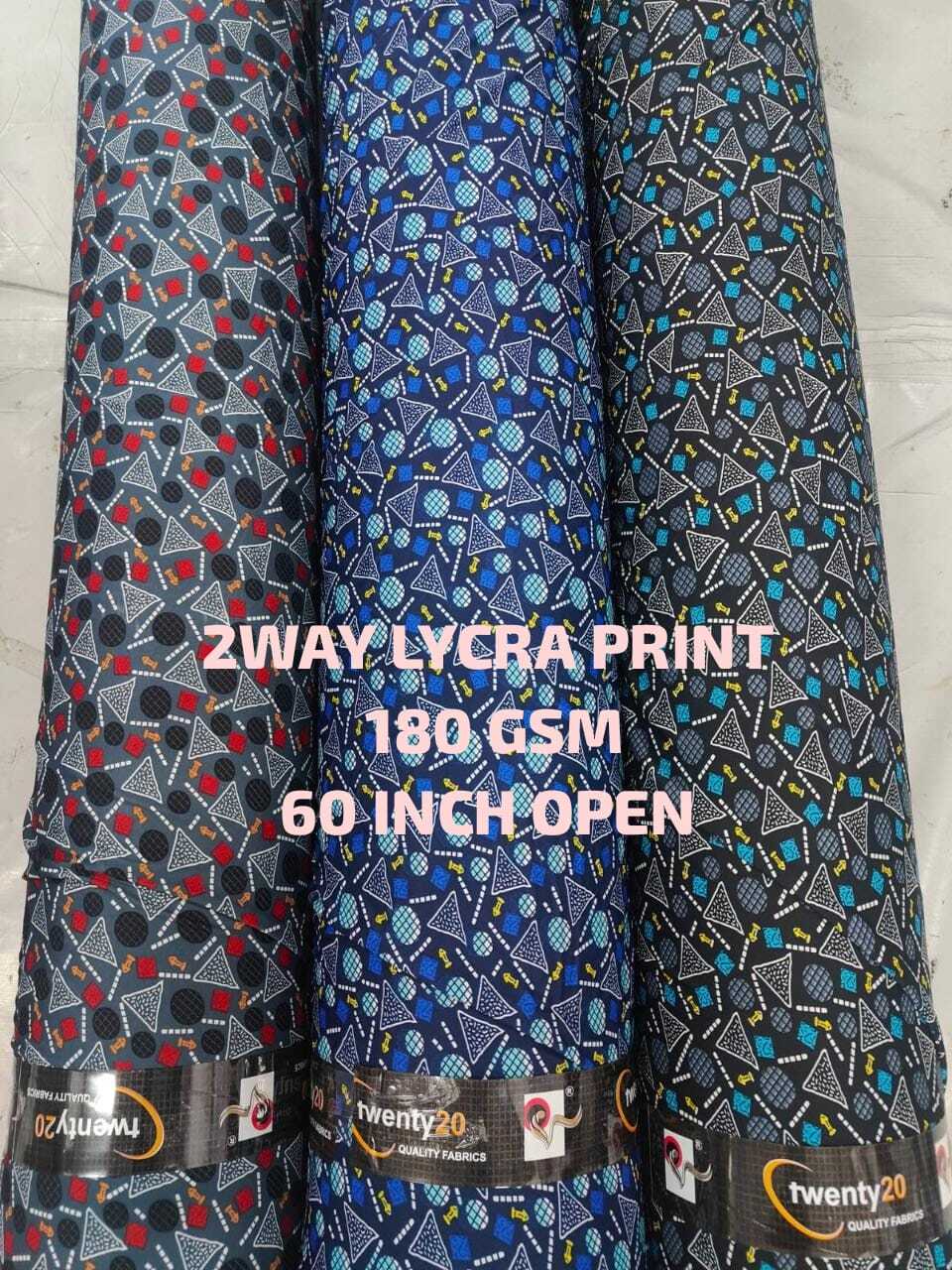 Knitted Semi Zurich Print Lycra Fabric - 60 Inch Width, 180 Gsm, Multicolor | Washable, Hand Wash Recommended, Suitable For All Seasons, Printed Pattern