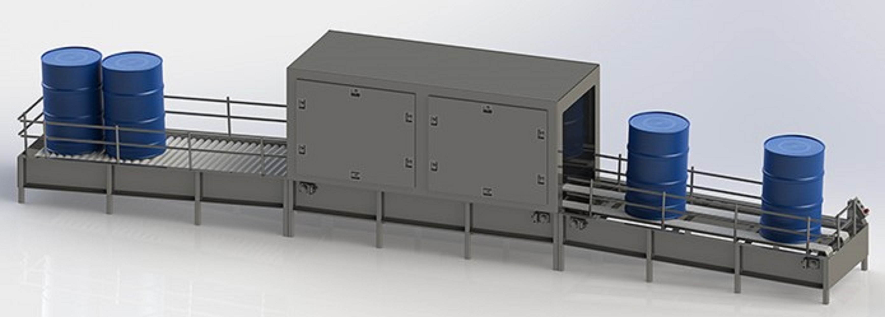 Conveyor Drum Washer Tunnel - Stainless Steel, Square Design, 40 P/h Throughput | Automatic, Electric Powered, Corrosion Resistant, 380v, Silver Finish