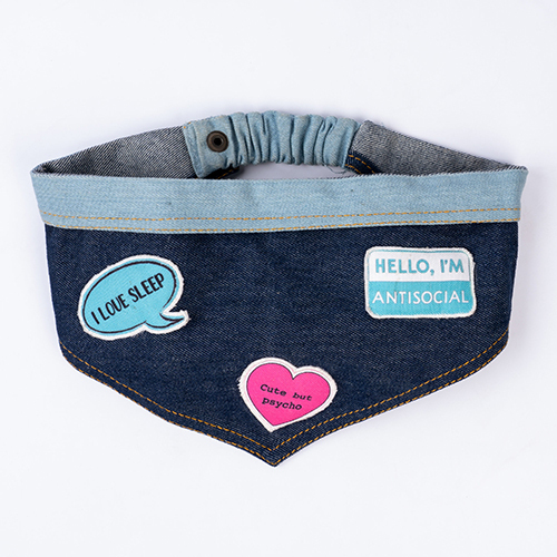 Denim Pet Bandana - Application: Cats