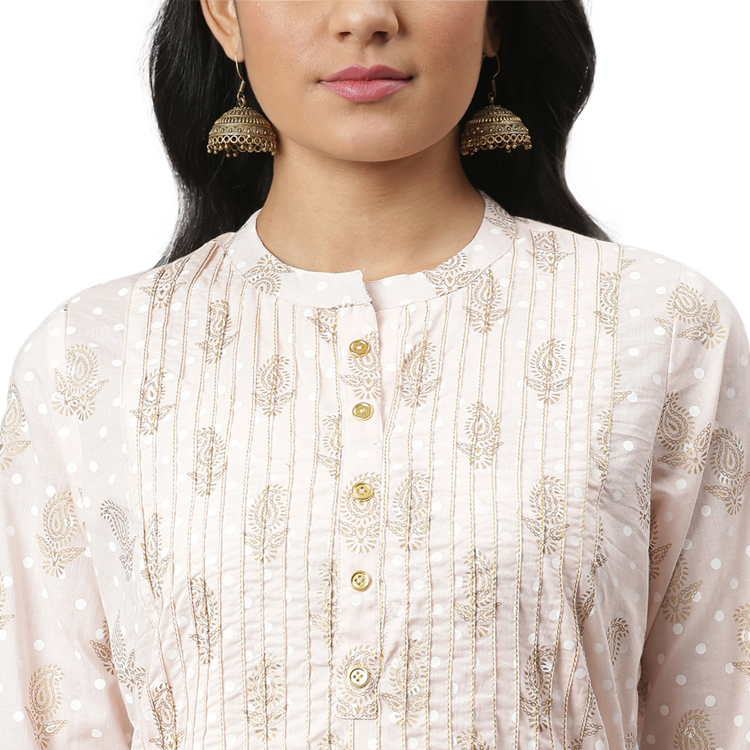Women Designer Kurti - Cotton Fabric, Size S To Xxl, Pink Color | Quick Dry, Water Proof, Embroidered Pattern, 3-4th Sleeve, Trendy For Daily Wear And Parties