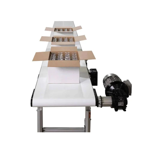 Bulk Material Handling Conveyor - Durable Design, Various Sizes Available , Sleek Silver And White Finish