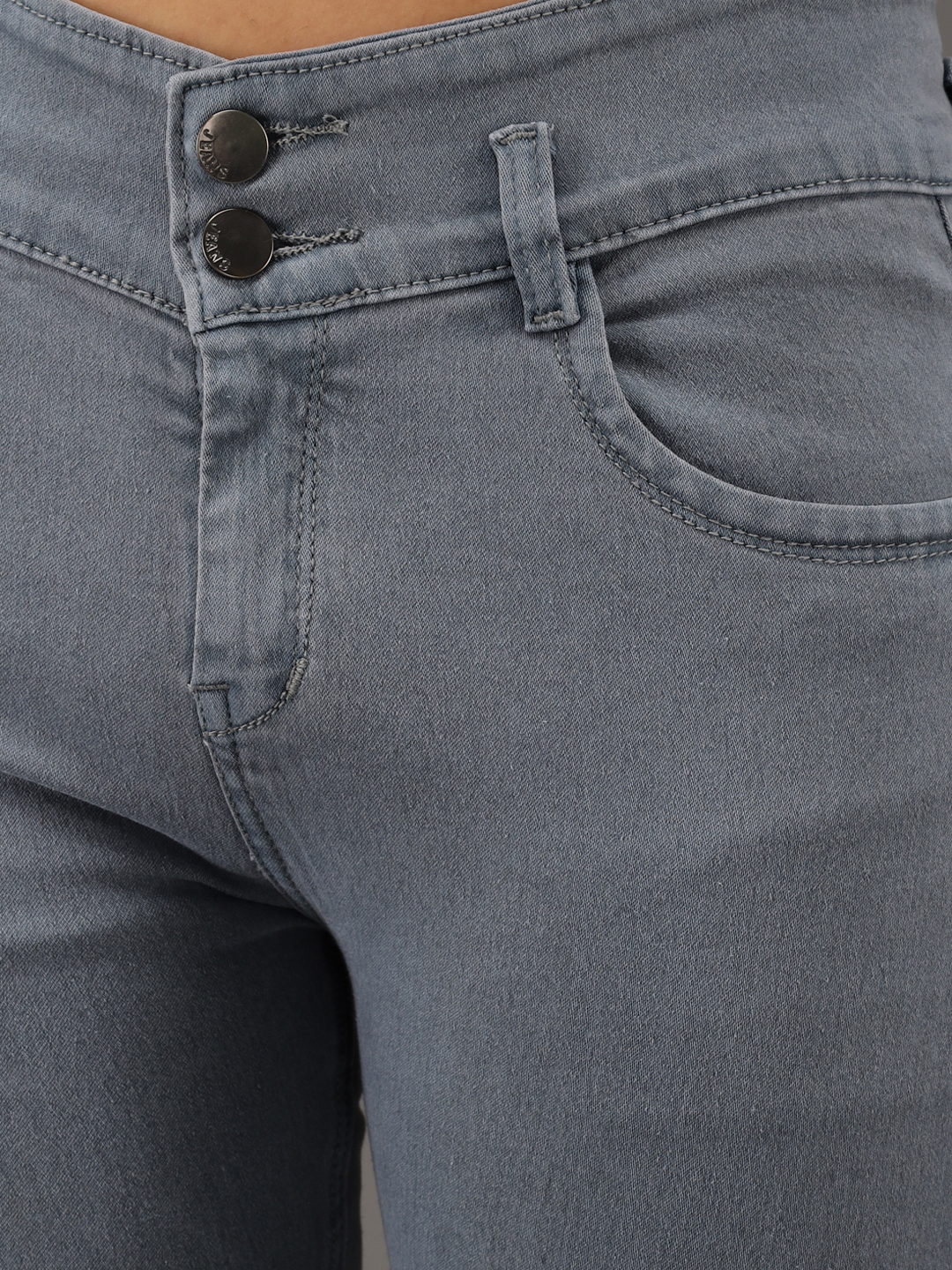 M Moddy 397grey Fray Hem Stretchable Skinny Fit Grey Denim Shorts For Women - Denim Material Set Of 5 (Sizes 28 30 32) Available In Black Grey Dark Blue Light Blue Blue | Skinny Fit For Women Plain Dyed Pattern