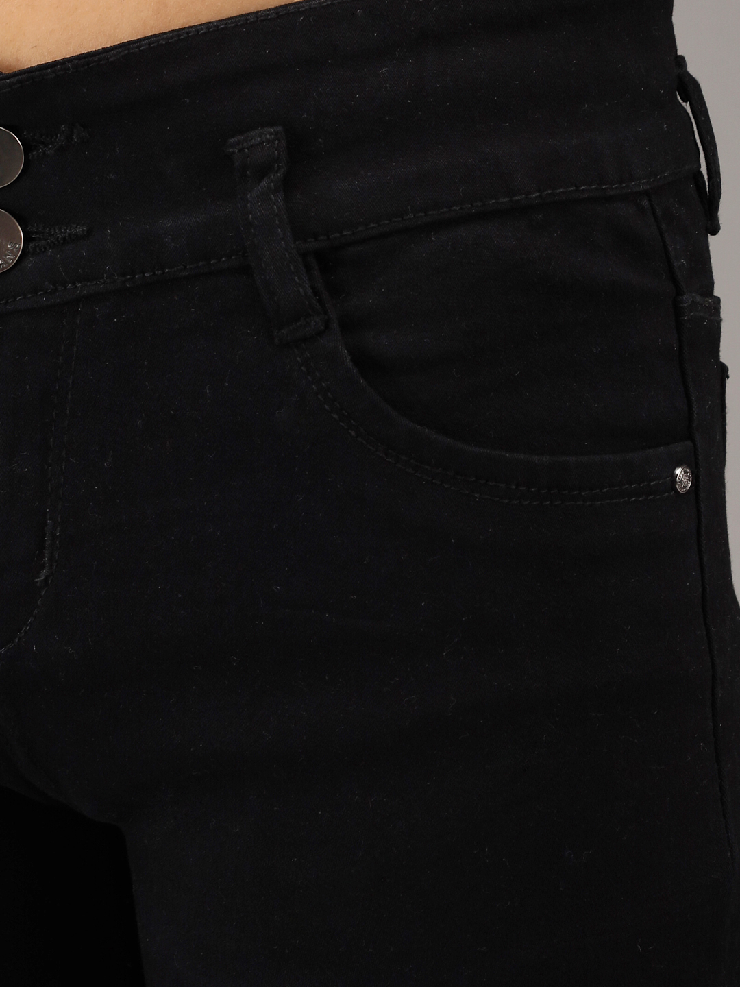 M Moddy 270 Black Fray Hem Stretchable Skinny Fit Black Denim Shorts For Women - Denim Material, Size 28-30-32, Color Options: Black, Grey, Dark Blue, Light Blue, Blue | Plain Dyed, Perfect For Summer