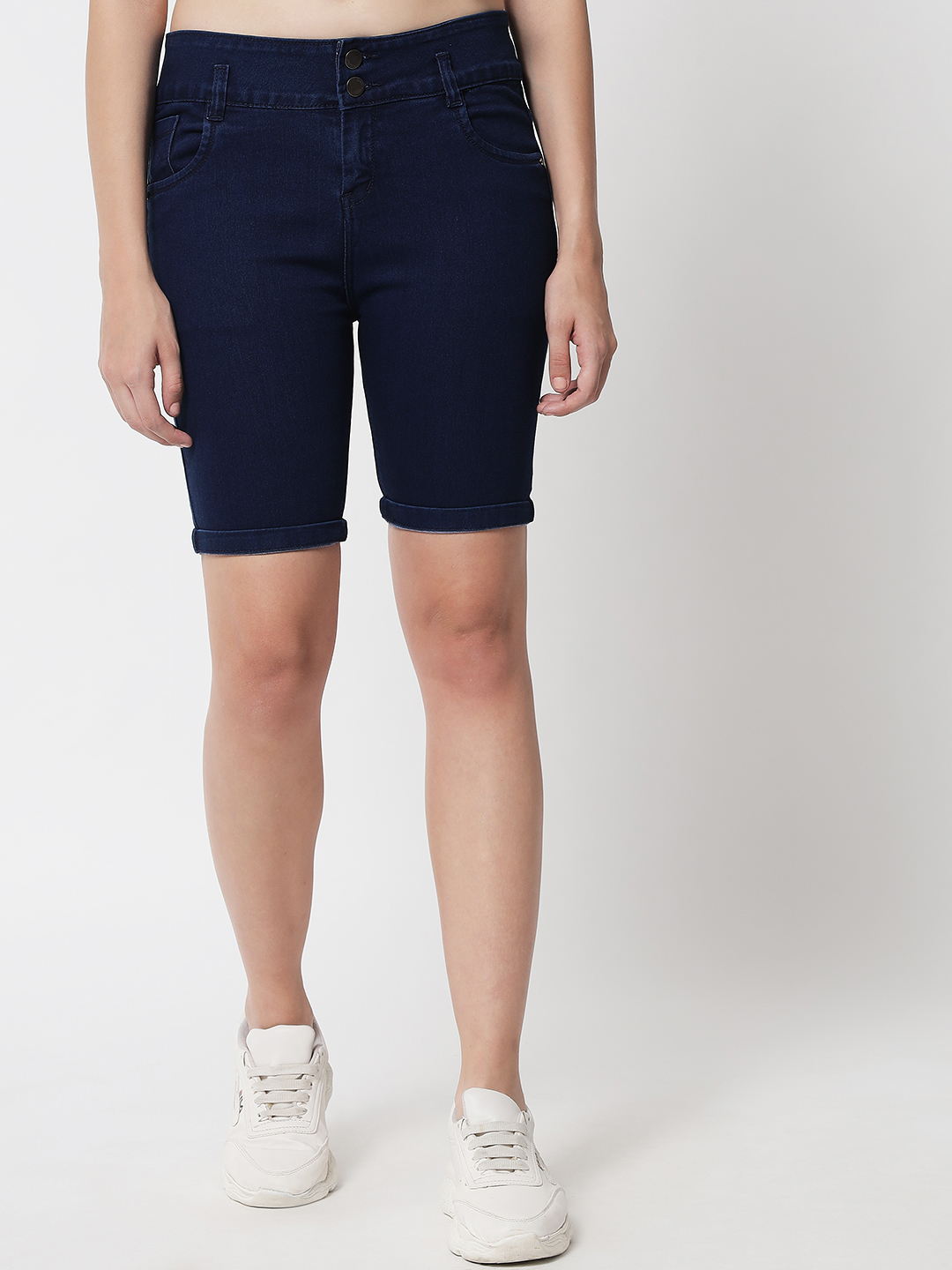 M Moddy 270hw Fray Hem Stretchable Skinny Fit Blue Denim Shorts For Women Age Group: >16 Years
