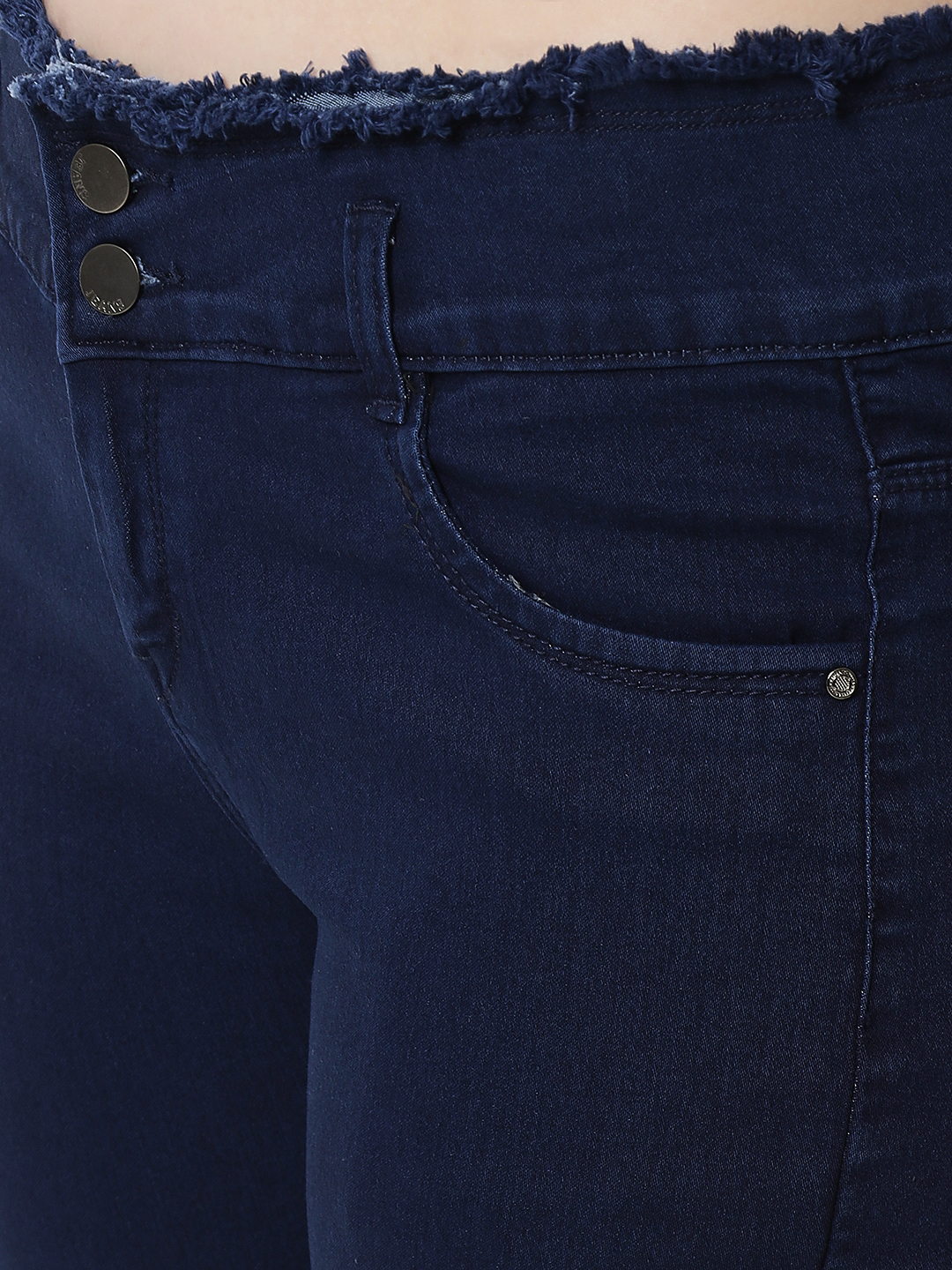 M Moddy 271hw Fray Hem Stretchable Slim Fit Denim Shorts - Denim Material Size 28-32 Available In Black Grey Dark Blue Light Blue Blue | Stylish Plain Dyed Design For Women