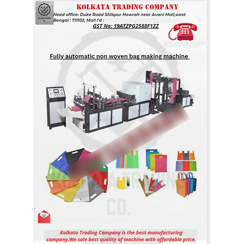 Fully Automatic Non Woven Bag Making Machine - Color: Black & White