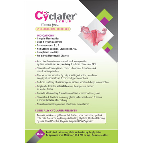 200ml Cyclafer Syrup - Drug Type: General Medicines