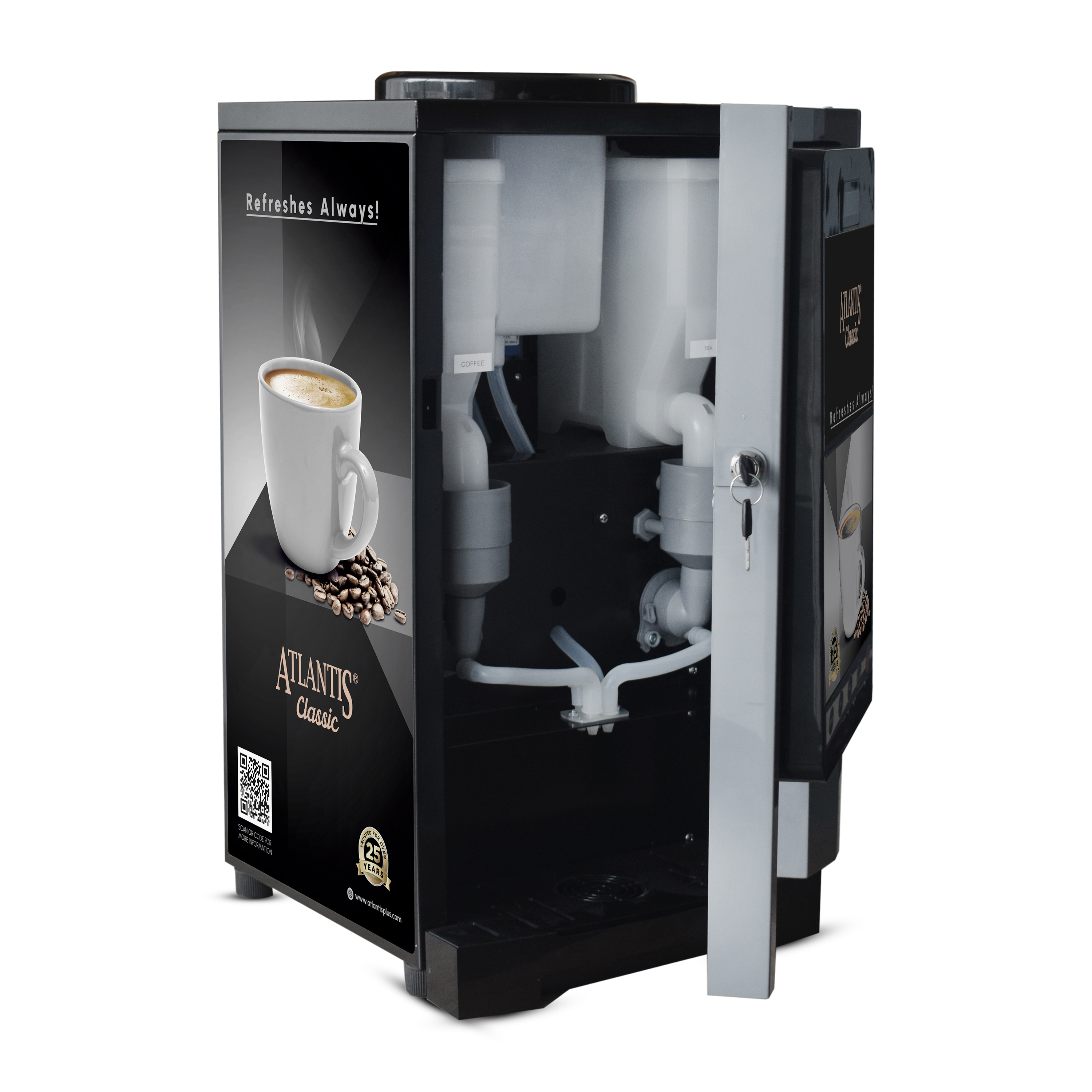 Atlantis Classic 2 Lane Tea And Coffee Vending Machine -2 Ltrs Tank - Power: 700 Watt (W)
