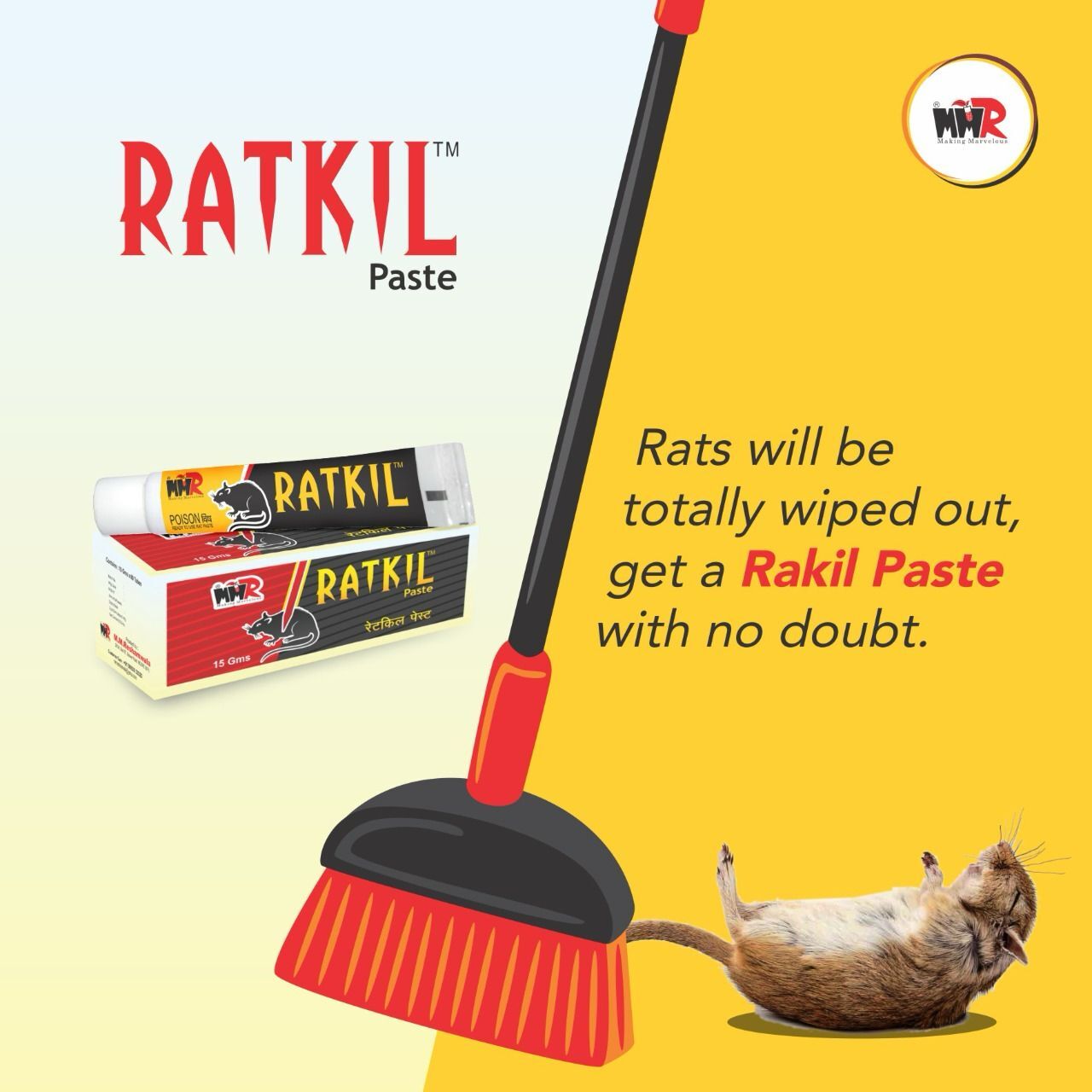 Ratkil Paste - 15gm & 35gm Yellow Phosphorus 3% | Industrial Rat Killer, Manual Power Source