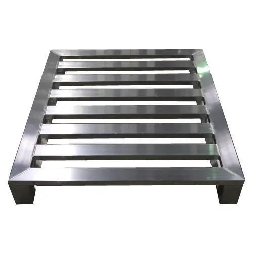 Stainless Steel Pallet - 2 x 5 ft Dimensions, Durable Silver Design, 50 kg Weight