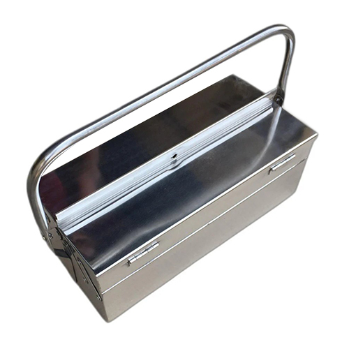 Stainless Steel Tool Box - Silver Finish, High Performance Warranty Included