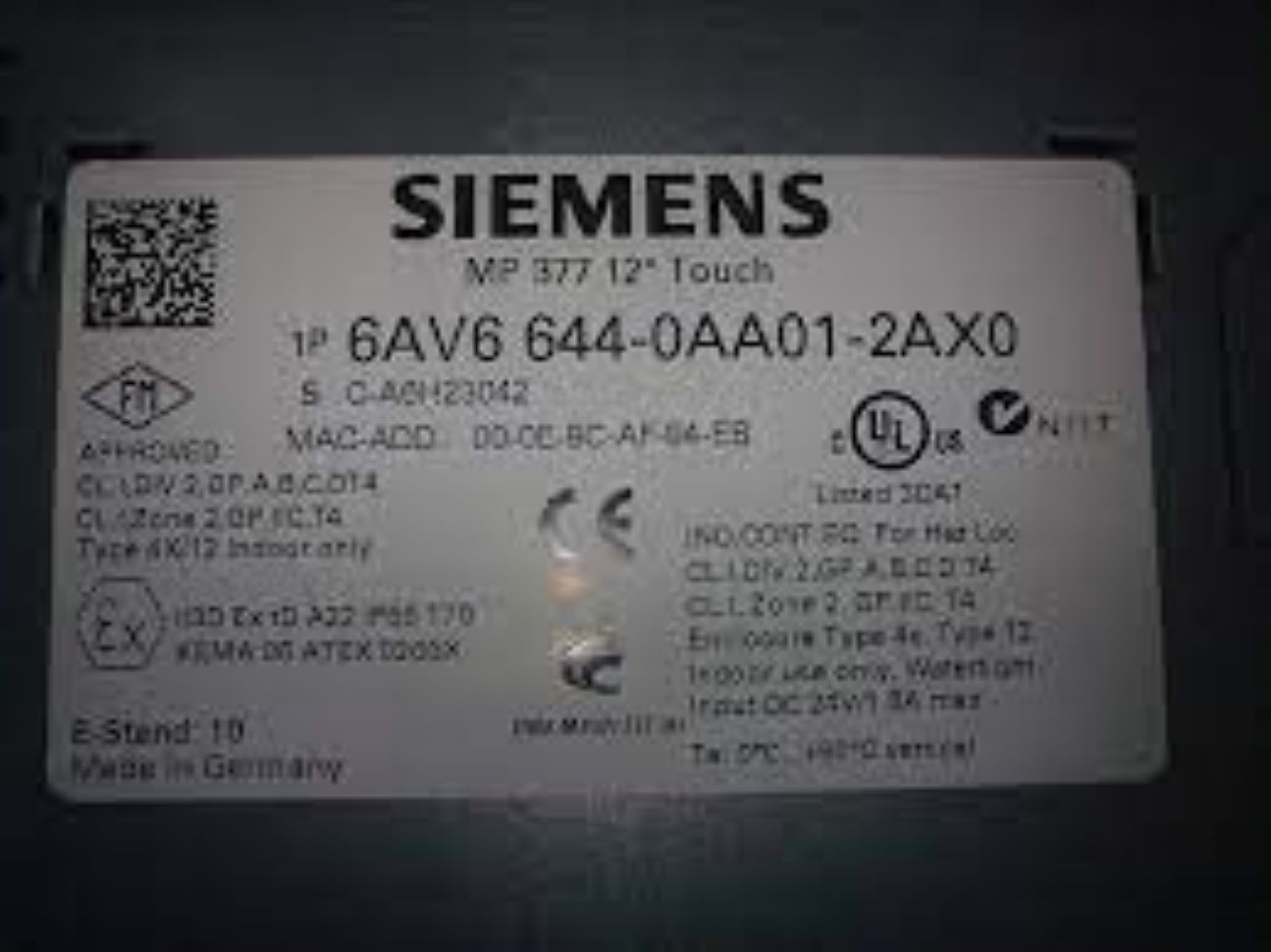 6av6644-0aa01-2ax0-siemens Programmable Logic Controller - Dimension (L*w*h): 40