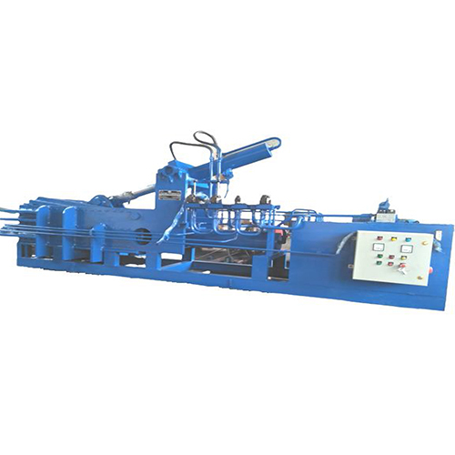 Blue Paint Coated Triple Compression Baling Press With Turn Out Scrap Metal Baler
