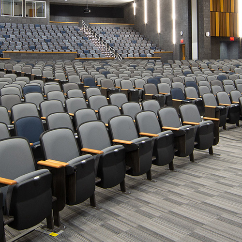Auditorium Furniture - Wood Material, Ergonomic Design for Optimal Acoustics | Easy to Clean, Customizable Configurations, Stylish and Versatile