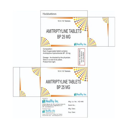 25mg अमिट्रिप्टिलाइन टैबलेट्स BP