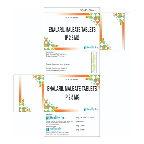 एनालाप्रिल मेलिएट टैबलेट्स आईपी - 2.5mg, उच्च शुद्धता मेडिसिन ग्रेड, प्रभावी उच्च रक्तचाप प्रबंधन और हृदय स्वास्थ्य के लिए