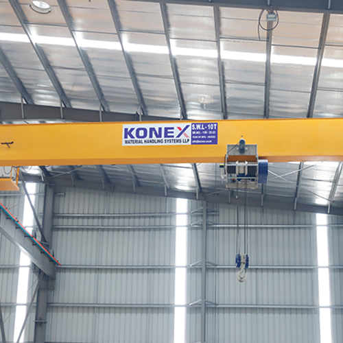 Single Girder EOT Crane - Customized Size, Electric/Hydraulic Power Supply | New Condition, Emergency Stop Feature, Long Life Span