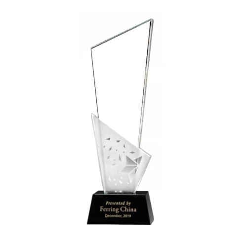 CL 1101 Crystal Glass Trophy - High-Quality Crystal, Customized Sizes of 10.5 & 9 Inches, Available in Various Colors, Elegant Design for Corporate and Sports Events