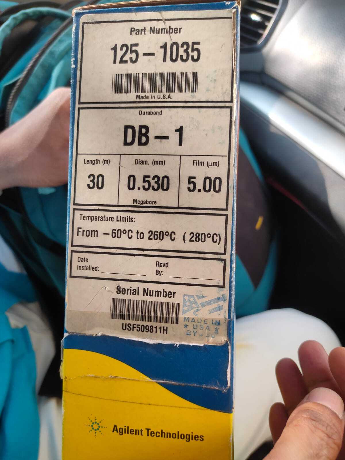 Gc Column - Fused Silica, 30m Length X 0.25mm Diameter, Db-5 Stationary Phase, 320â°c Temp Limit, 0.25âµm Film Thickness For Volatile Compound Analysis