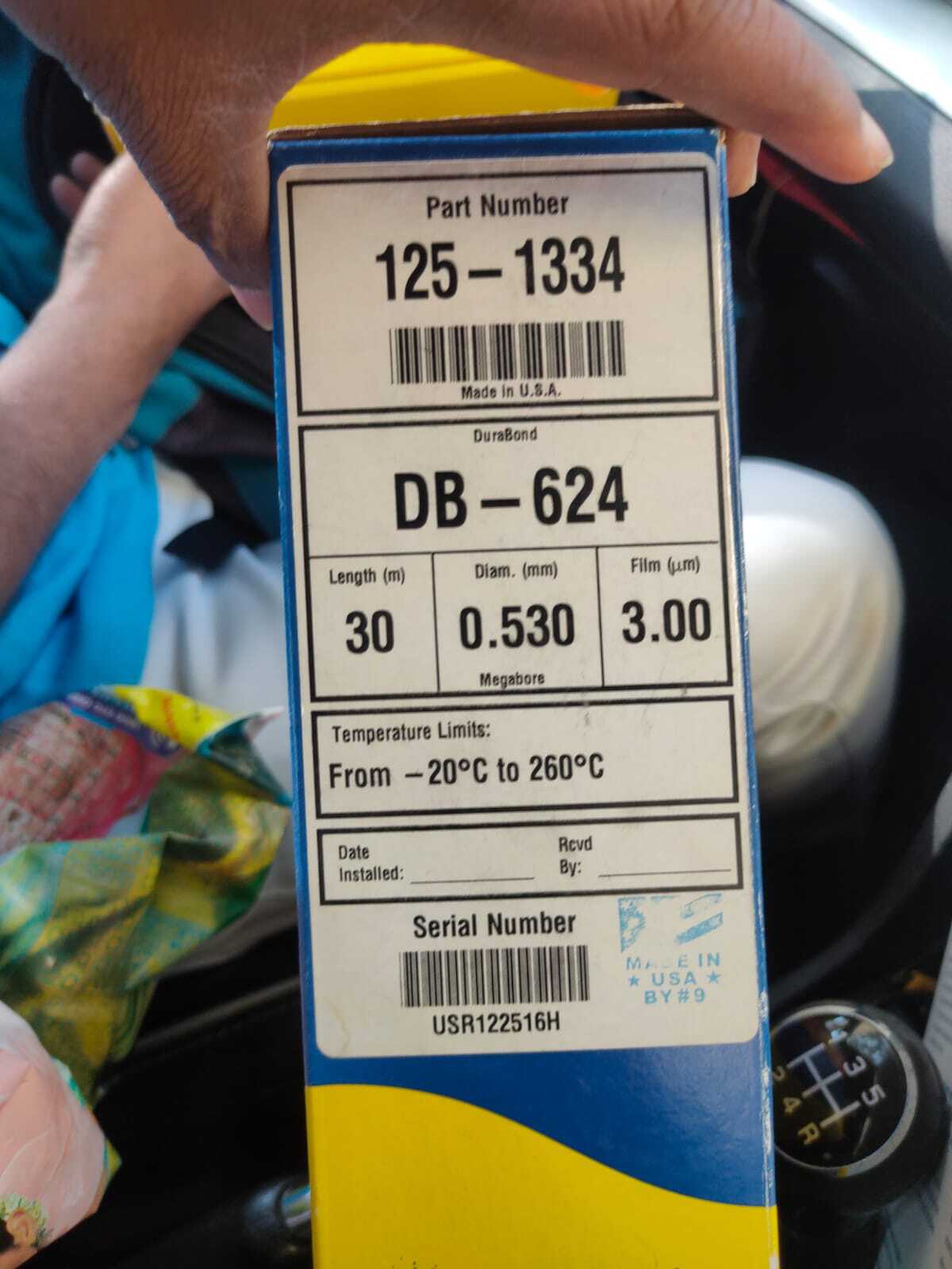 Gc Column - Fused Silica, 30m Length X 0.25mm Diameter, Db-5 Stationary Phase, 320â°c Temp Limit, 0.25âµm Film Thickness For Volatile Compound Analysis