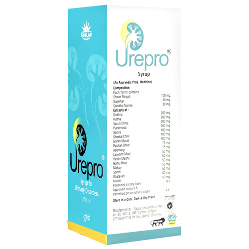 Urepro Syrup - 200ml Liquid Formula | Effective Litholytic Kidney Stone Relief, Urinary Alkalinizer, And General Medicine For Uti Symptoms