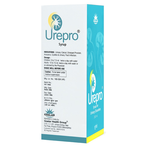 Urepro Syrup - 200ml Liquid Formula | Effective Litholytic Kidney Stone Relief, Urinary Alkalinizer, And General Medicine For Uti Symptoms