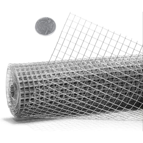 Stainless Steel Square Wire Mesh - Galvanized Coating, Silver Color, Steel Material, Square Design for Ventilation and Security