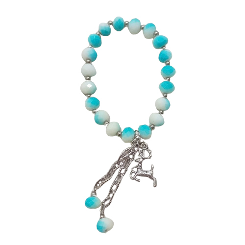 Porcelain Beads Bracelet - Crystal Stones | Modern Fashion Accessory for Women with Elegant Sparkle