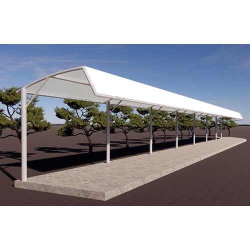 Bus Stop Tensile Structure Shed - Steel Roof, Pu Panel, Concrete Floor | Sliding Window For Ventilation, Various Color Options Available