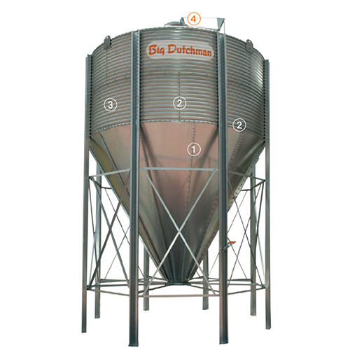 Silver Industrial Silos Storage System