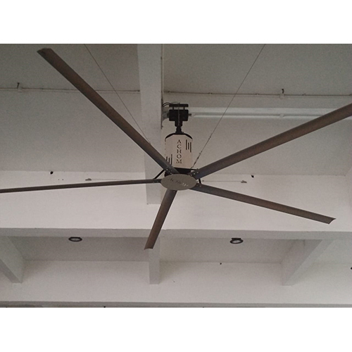 24 Ft Geared Hvls Fan - Aerodynamic Aluminum Alloy Blades, 1.5 Kw Power | Safety Guy Cables, Variable Speed Control, Low Noise Under 65 Db