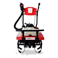 Mini Weeder - 3 HP 2 Stroke Rotary Cultivator | Red Color, Gear Drive, 1.5L Fuel Tank, 34kg Weight, Hand Crank Start